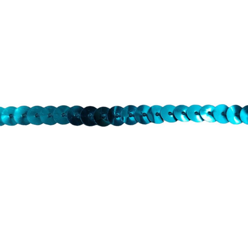 Turquoise Strung Sequins - 6mm