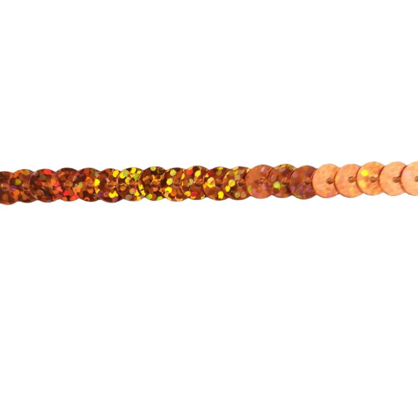 Hologram Rust Strung Sequins - 6mm