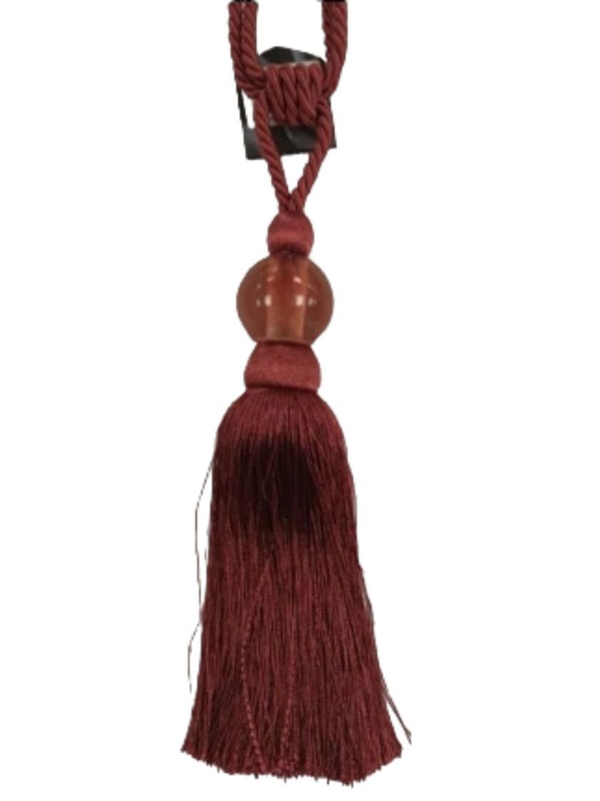 Dark Coral Tassel Tie Backs