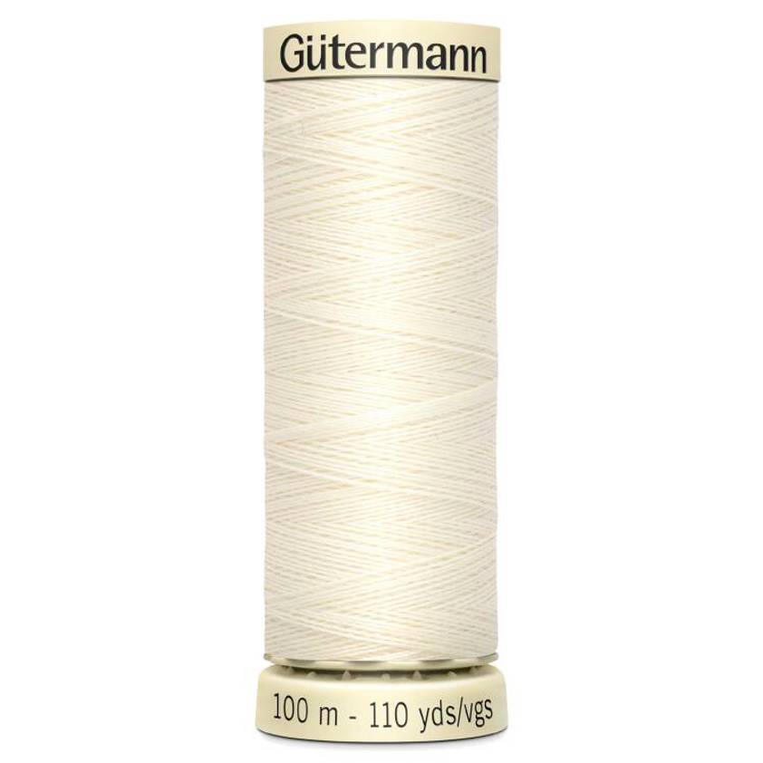 Off White 001 Cream & Off White Sew-All Thread (100m)