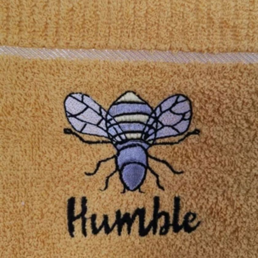 Bee Humble Embroidered Tea Towel