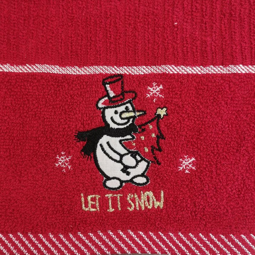 Let It Snow Embroidered Tea Towel