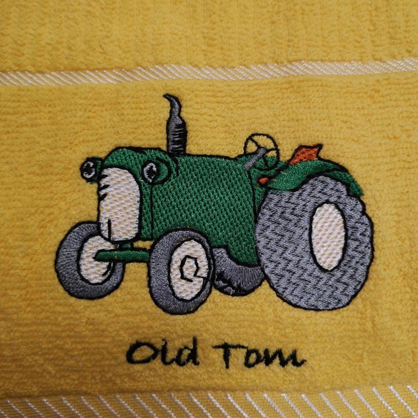 Old Tom Embroidered Tea Towel