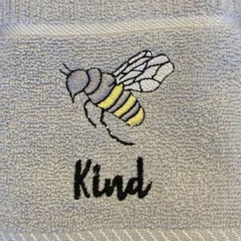 Bee Kind Embroidered Tea Towel
