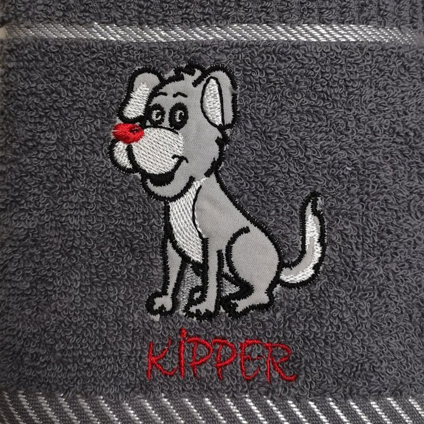 Kipper The Dog Embroidered Tea Towel