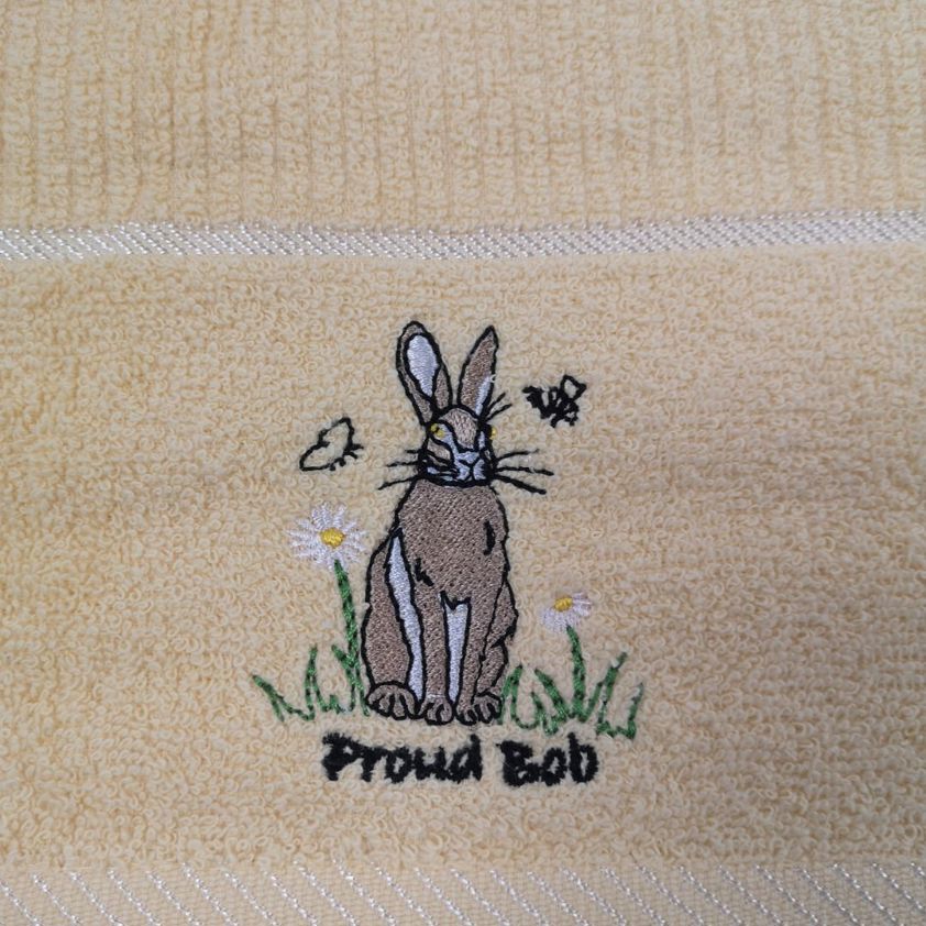 Proud Bob Embroidered Tea Towel