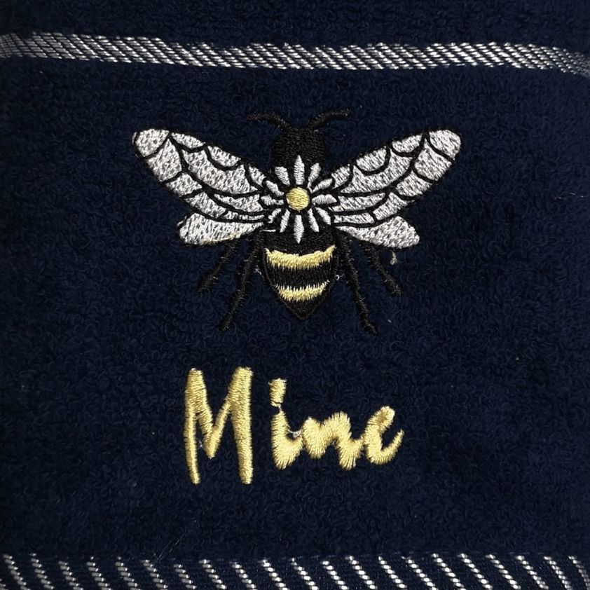 Bee Mine Embroidered Tea Towel
