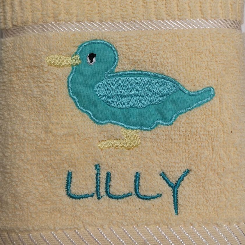Lilly The Duck Embroidered Tea Towel