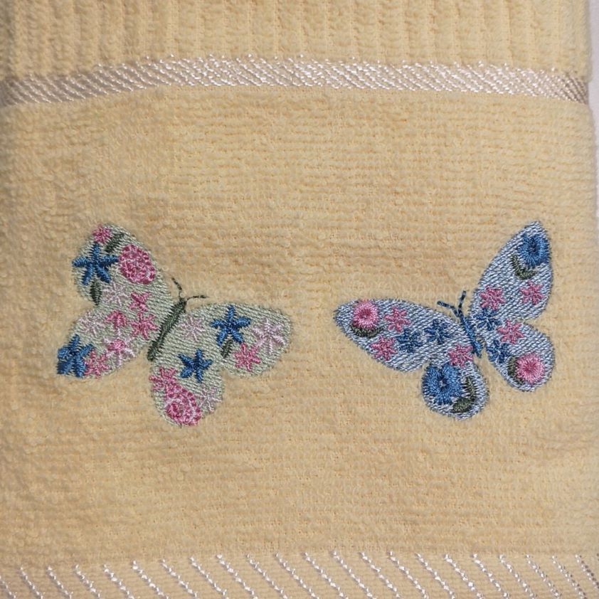 Butterfly Embroidered Tea Towel