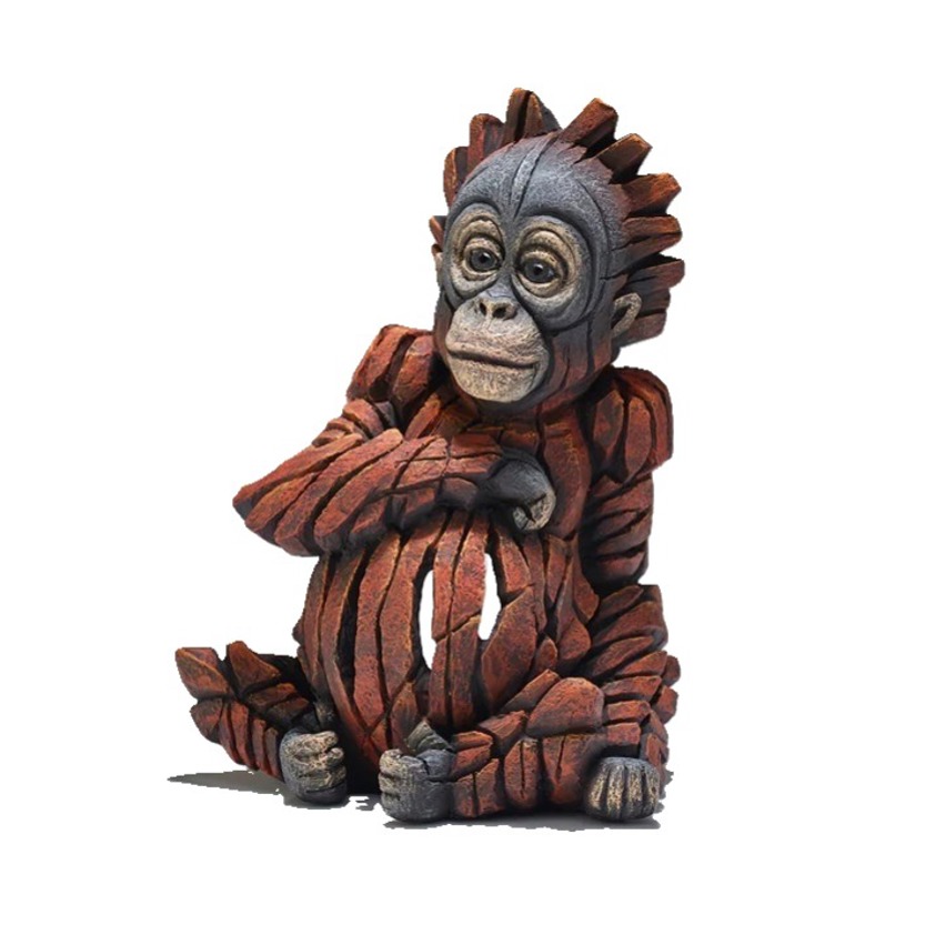 Baby Orangutan Edge Sculpture Animal Figurine