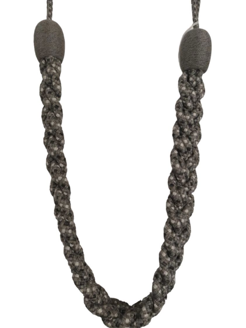 Plated Rope Tie Backs - Grey & White