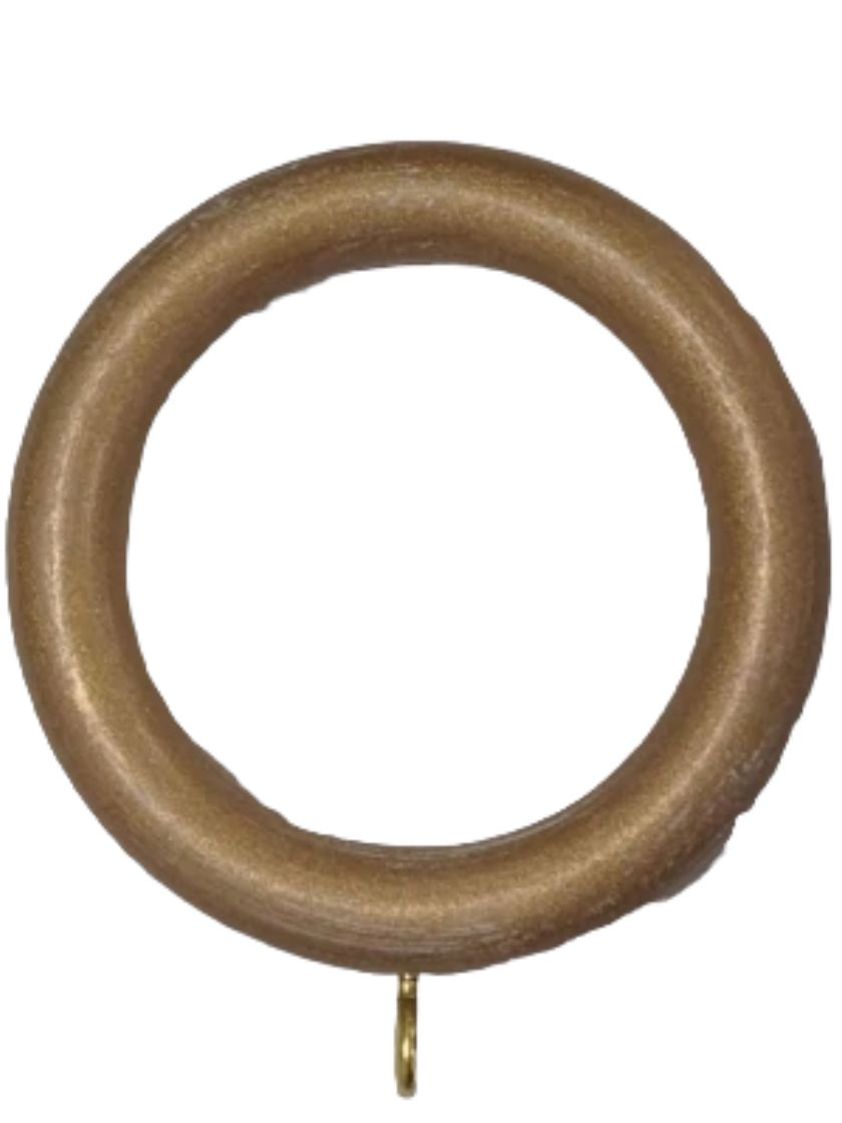 Wood Curtain Rings - Cream/Gold - 6 Pack
