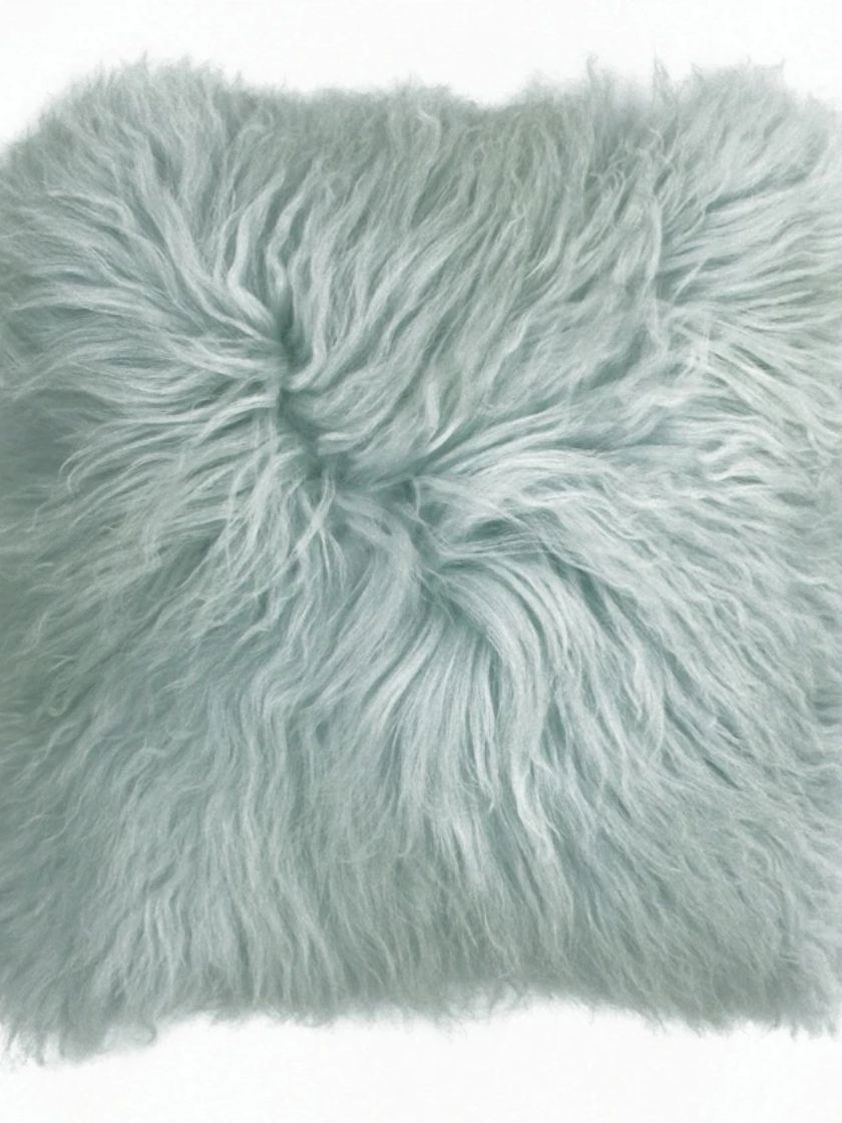 Blue Blush Mongolian Pre Filled Feather Cushion