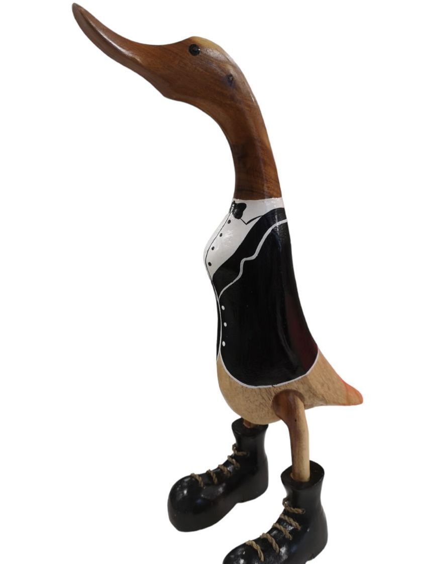 Black Dickie Bow Wooden Butler Duck