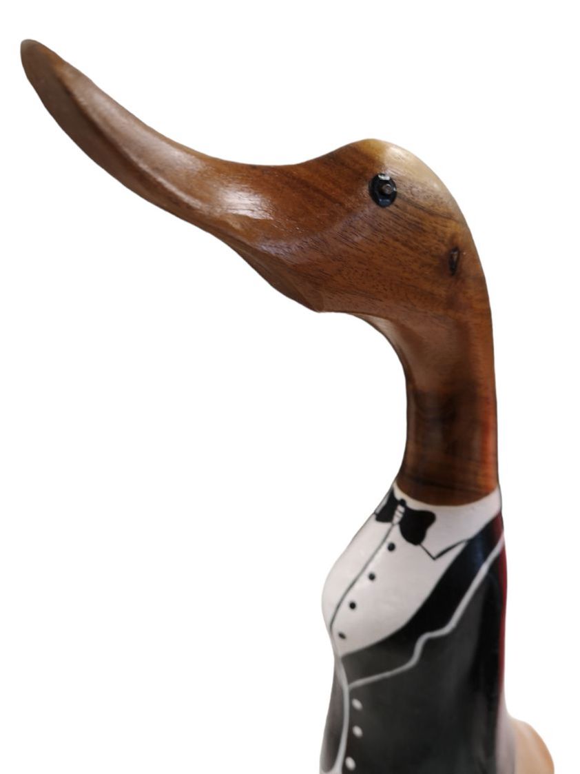 Black Dickie Bow Wooden Butler Duck