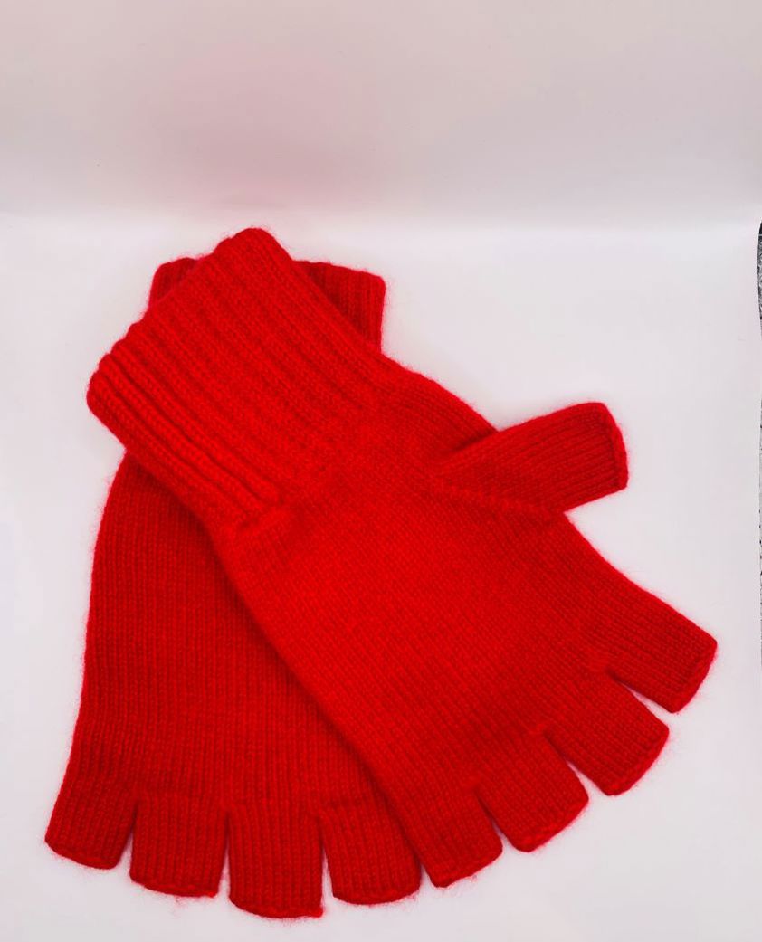 Cashmere, unisex gloves, half fingers style.