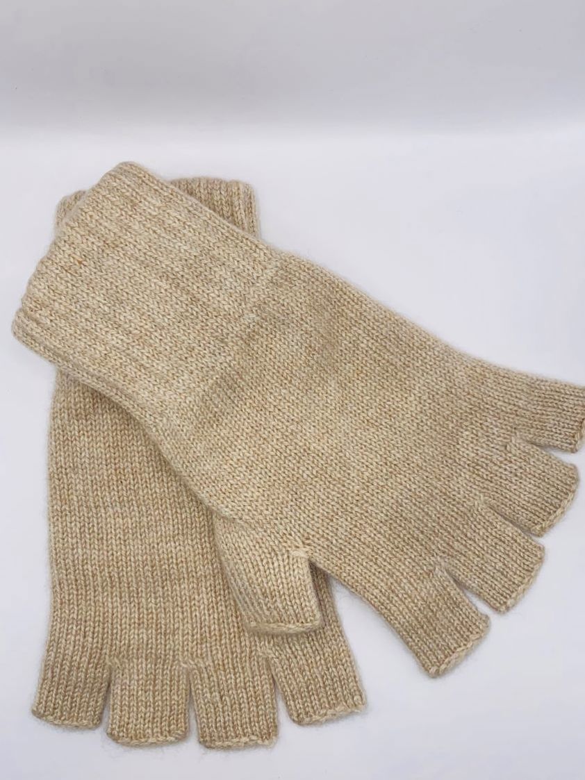 Cashmere, unisex gloves, half fingers style.