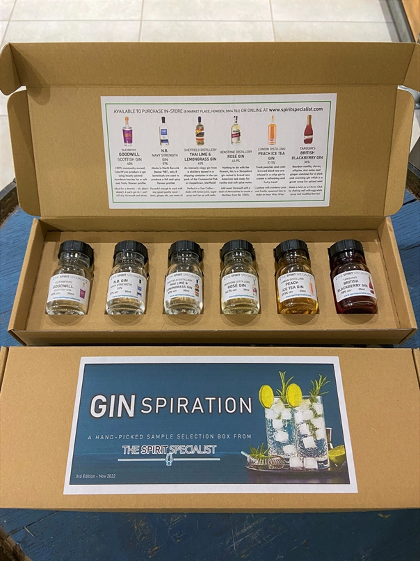 GINspiration Gin Sample Selection Box October 2023 Edition 6 x 30ml