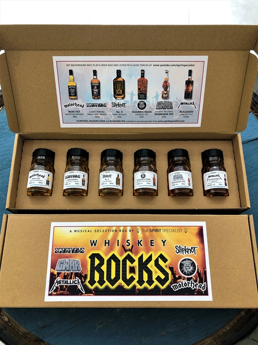 Whiskey ROCKS - a musical sample selection box from The Spirit Specialist 6 x 30ml
