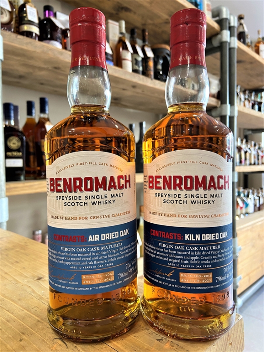 Benromach Contrasts Virgin Oak Matured Air & Kiln Dried Oak DOUBLE PACK 46% 2 x 70cl