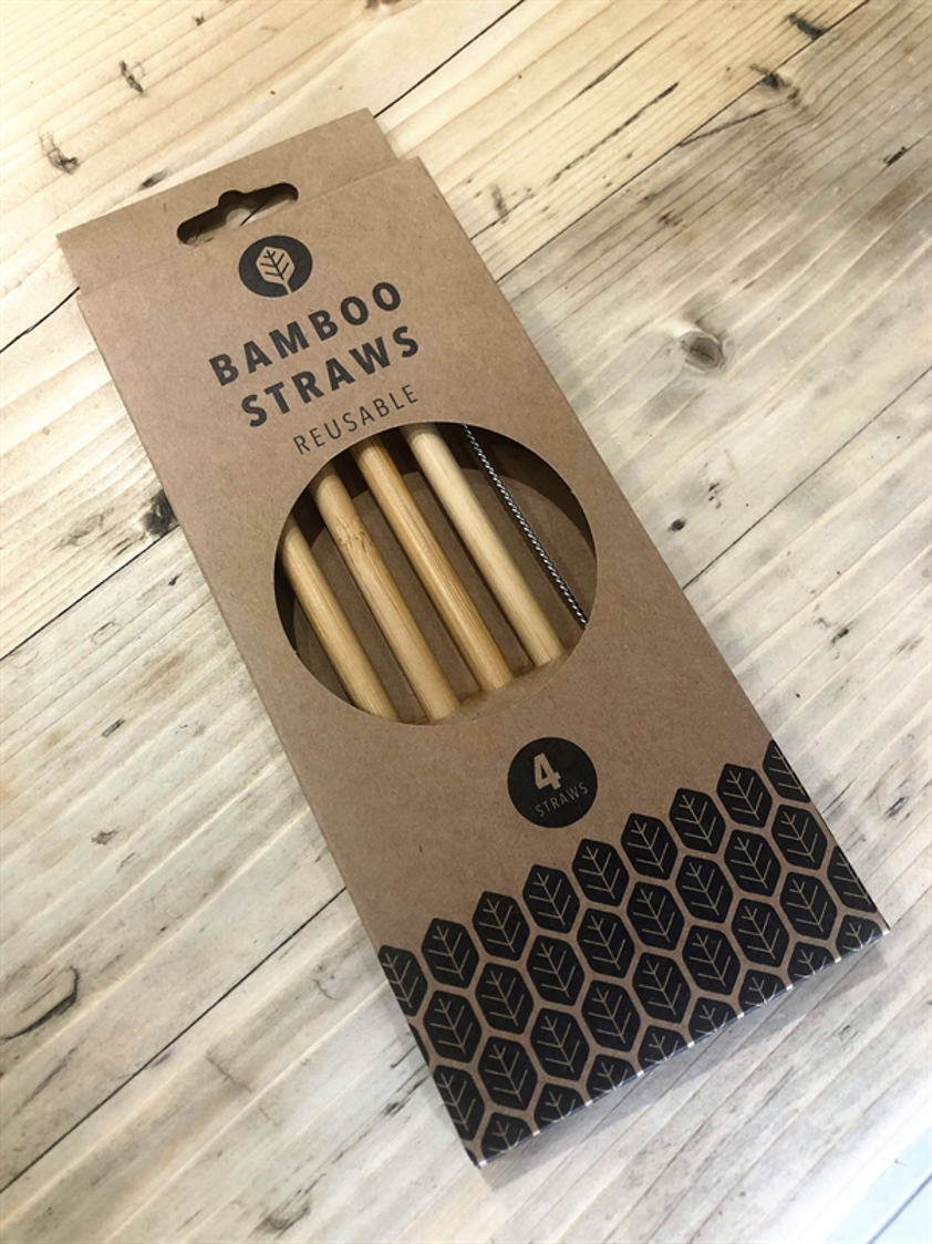 Bamboo Straws x 4