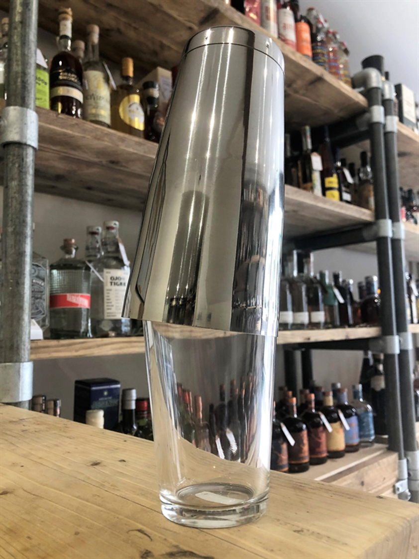 Gunmetal Boston shaker can and glass set