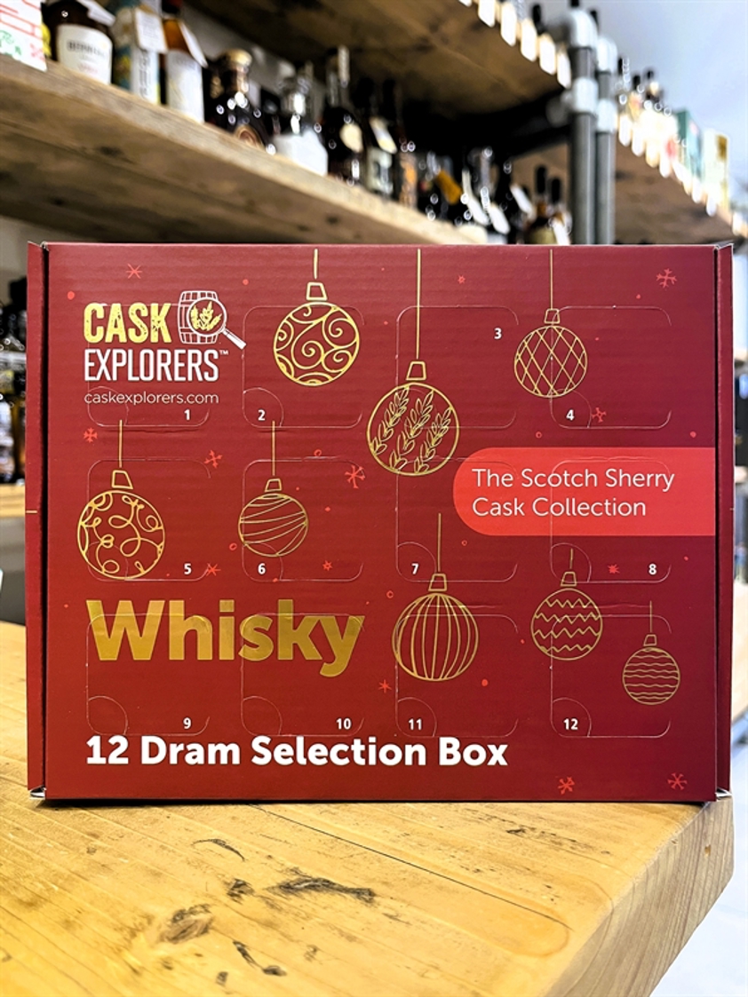 Cask Explorers Scotch Sherry Cask 12 x 30ml Dram Selection Advent Box