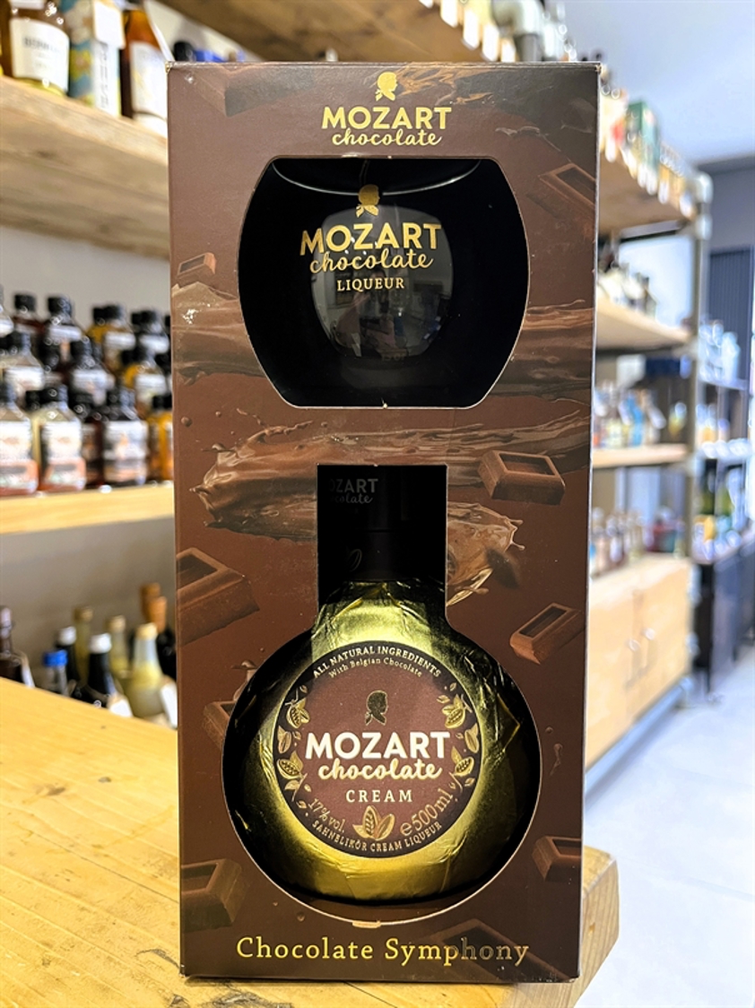 Mozart Gold Chocolate Cream Liqueur with FREE branded glass 17% 50cl