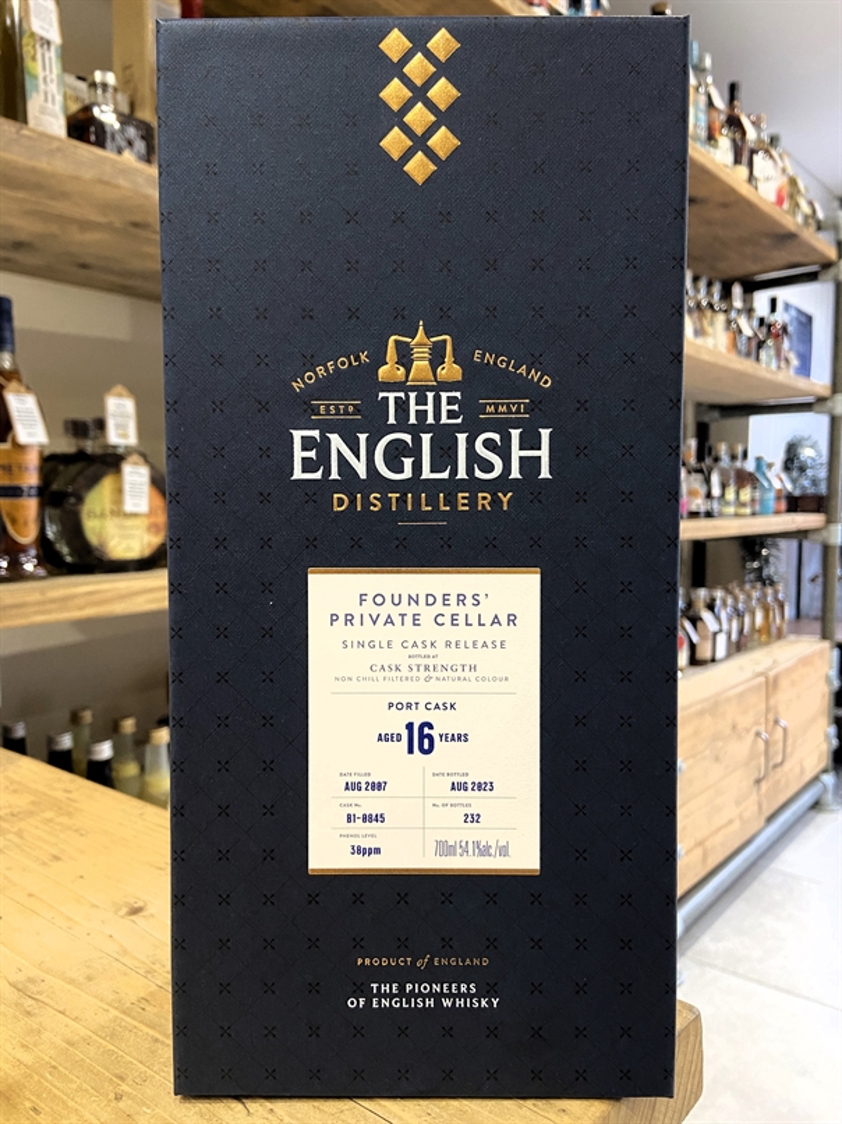 The English Distillery Founder's Private Cellar 16yo English Single Malt Whisky 54.1% 70cl