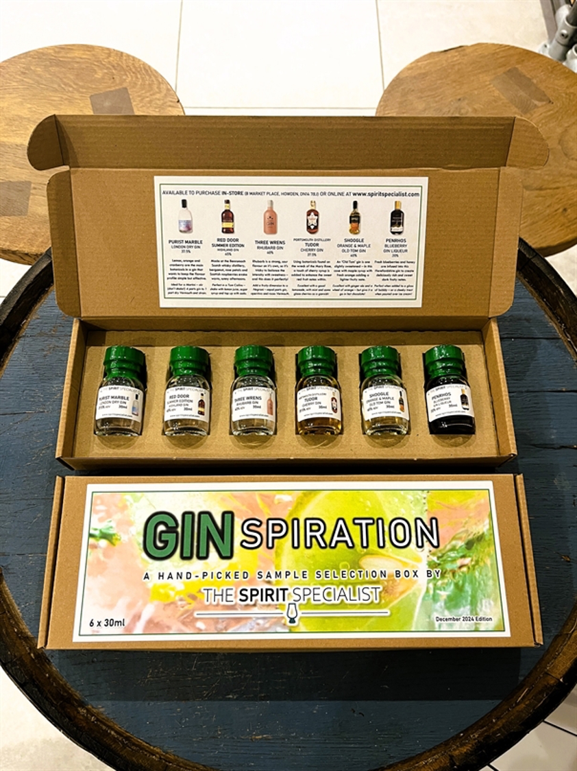 GINspiration Gin Sample Selection Box December 2024 Edition 6 x 30ml