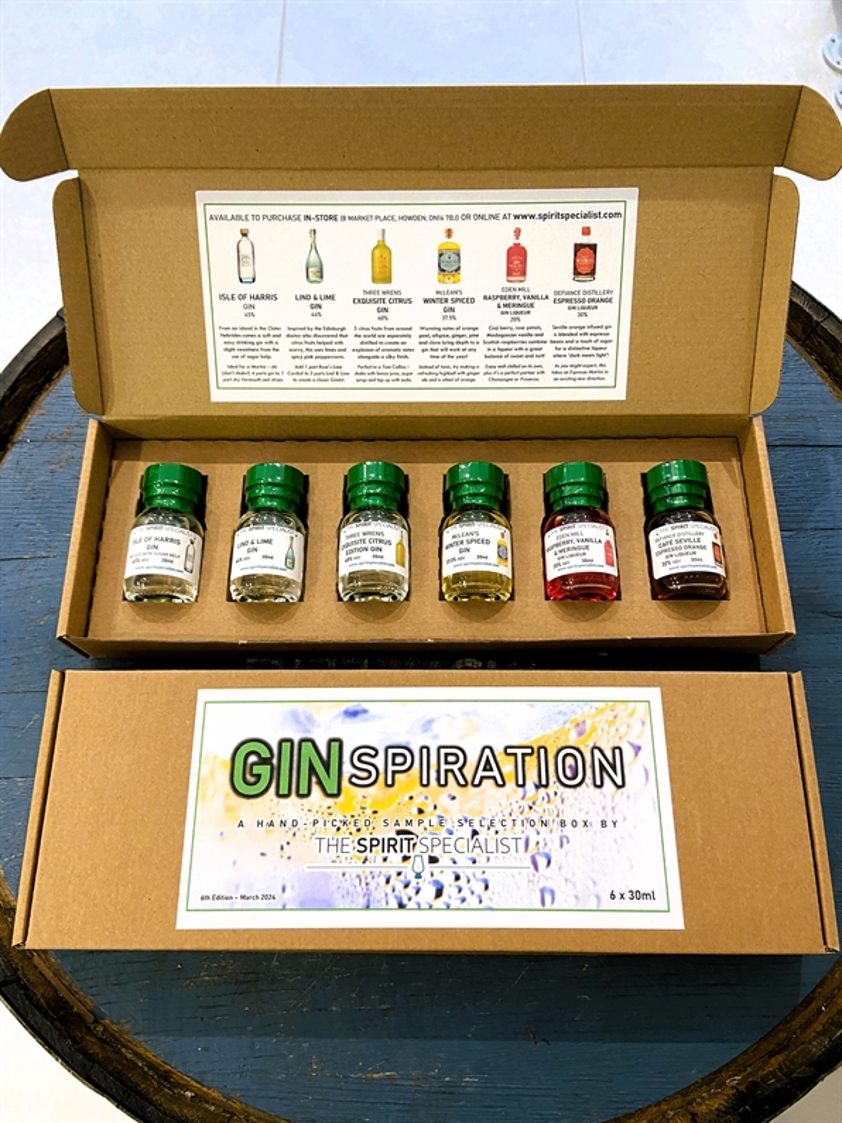 GINspiration Gin Sample Selection Box March 2024 Edition 6 x 30ml