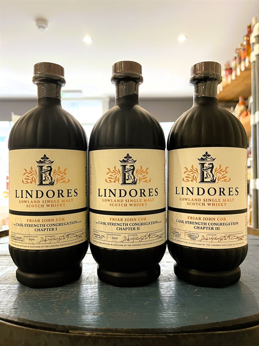 Lindores Friar John Cor Cask Strength Congregation Trilogy 3 x 70cl