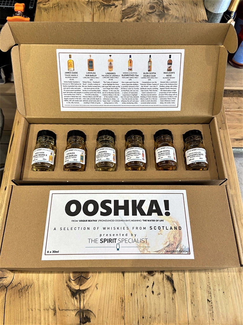 Ooshka - A Selection of Whiskies from Scotland Selection Box May 2023 Edition 6 x 30ml