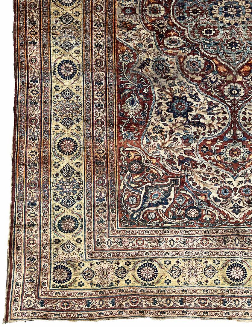 Antique Persian Tabriz Silk Rug