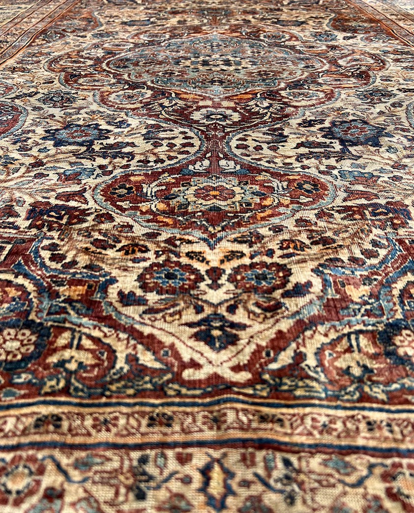 Antique Persian Tabriz Silk Rug