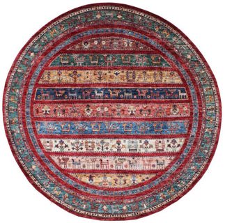 Contemporary Afghan Gabbeh Circular Rug