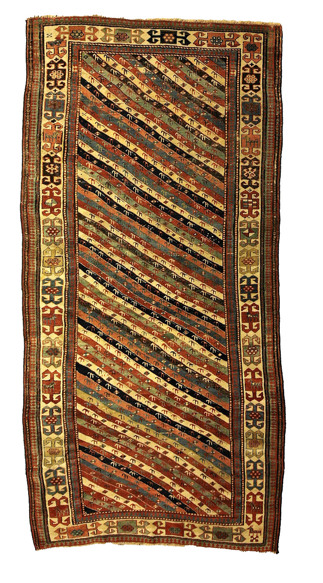 Antique Caucasian Genje Long Rug