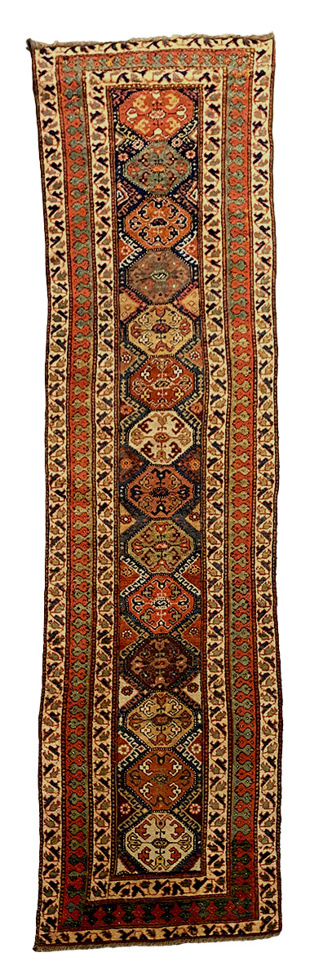 Antique Caucasian Kazak Runner