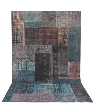 Vintage Overdyed Patchwork Rug
