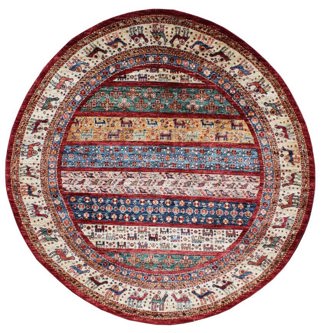 Contemporary Circular Afghan Gabbeh Rug