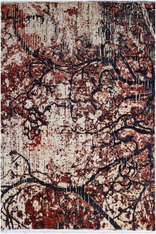 Contemporary Part Silk Transitional Afghan Rug