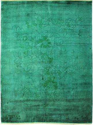 Chinese Vintage Overdyed Silk Rug