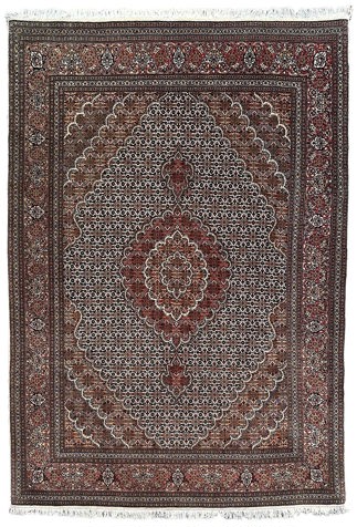 Persian Part Silk Tabriz Rug