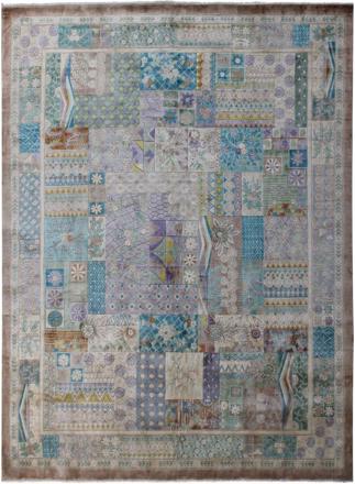 Chinese Vintage Overdyed Silk Rug