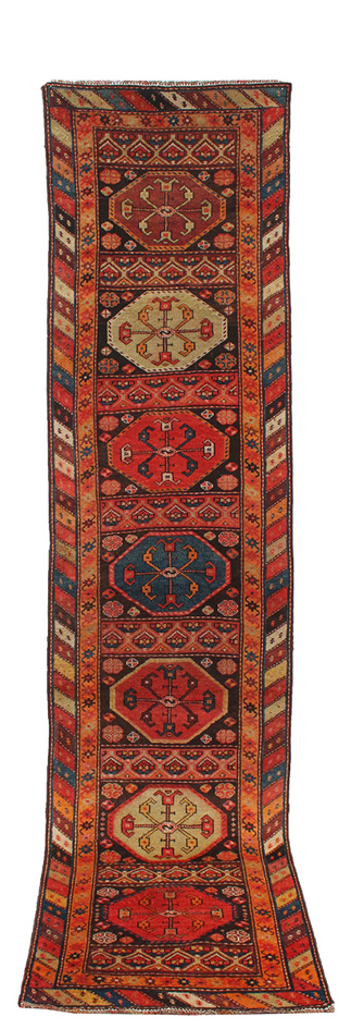 Antique Caucasian Kazak Runner