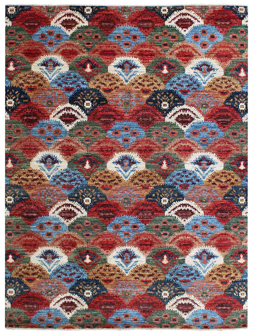 Contemporary Afghan Ikat Rug