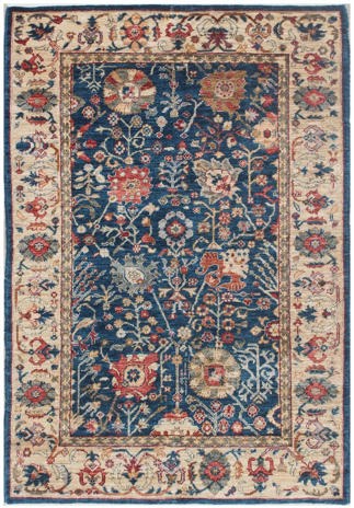 Afghan Poshti Bridge Mat Carpet 50x70 Hand Knotted Brown Geometric Orient 8 