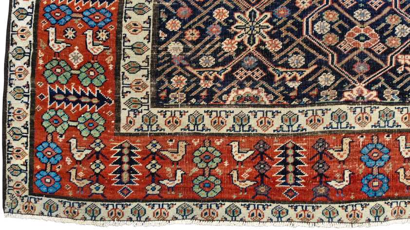 Antique Persian Qashqai Kelleh Carpet