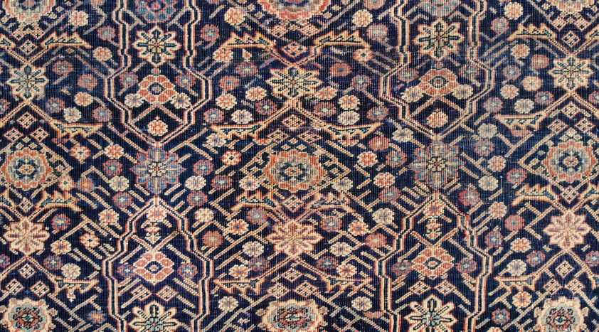 Antique Persian Qashqai Kelleh Carpet