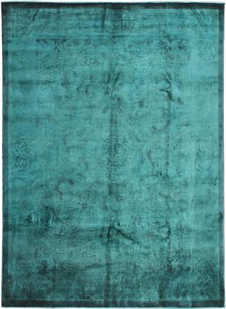 Chinese Vintage Overdyed Silk Rug
